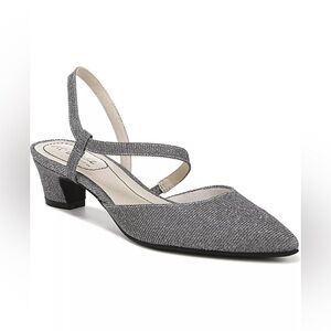 Life Stride Silver Slingback Low Heel Pump